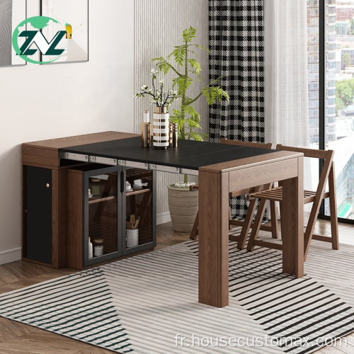 Table à manger extensible multifonctionnelle tabouret pliant